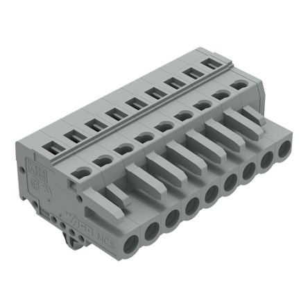 WAGO 231 Series Connector, 9-Pole, Female, 9-Way, Snap-In, 16A [231-109/008-000]; 278-2867