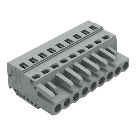 WAGO 231 Series Pluggable Connector, 9-Pole, Female, 9-Way, Snap-In, 16A [231-109/026-000]; 278-2868