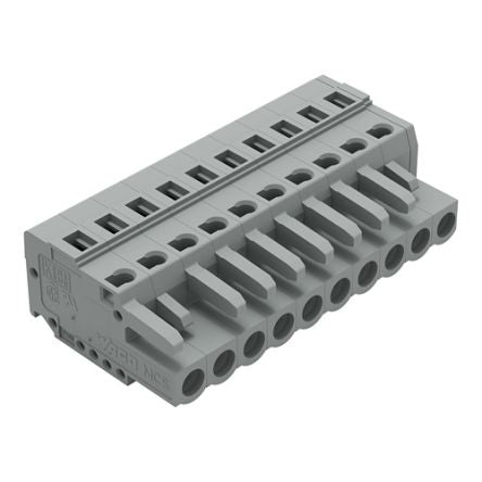 WAGO 231 Series Connector, 10-Pole, Female, 10-Way, Snap-In, 16A [231-110/026-000]; 278-2873