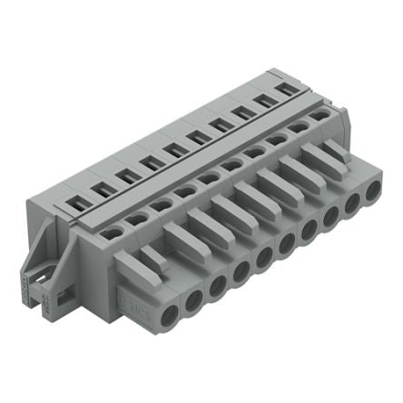 WAGO 231 Series Pluggable Connector, 10-Pole, Female, 10-Way, Feed Through, 16A [231-110/027-000]; 278-2874