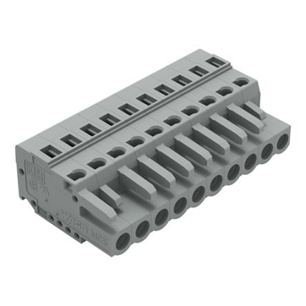 WAGO 231 Series Pluggable Connector, 10-Pole, Female, 10-Way, Plug-In, 16A [231-110/102-000]; 278-2878