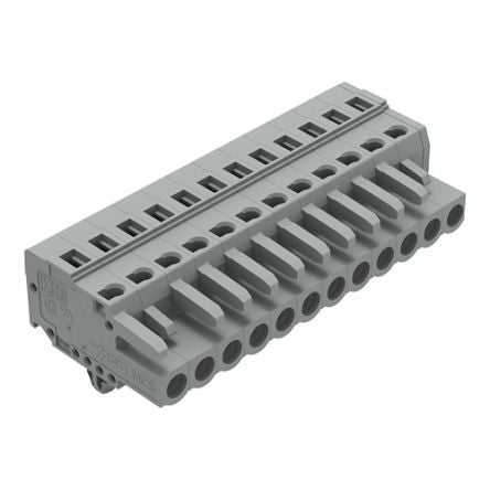 WAGO 231 Series Pluggable Connector, 12-Pole, Female, 12-Way, Panel Mount, Snap In Mount, 16A [231-112/008-000]; 278-2886