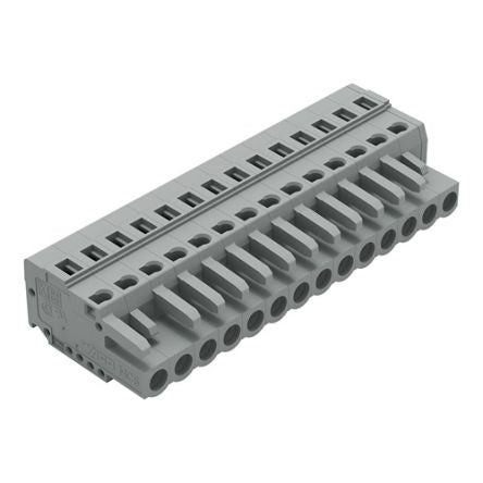 WAGO 231 Series Pluggable Connector, 14-Pole, Female, 14-Way, Snap-In, 16A [231-114/026-000]; 278-2898