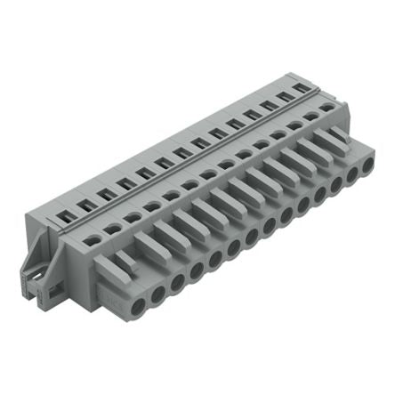 WAGO 231 Series Pluggable Connector, 14-Pole, Female, 14-Way, Feed Through, 16A [231-114/031-000]; 278-2901