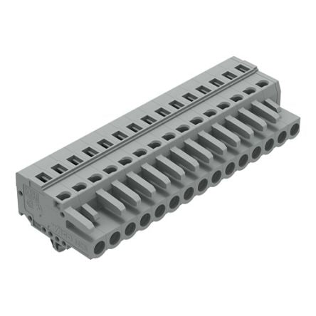 WAGO 231 Series Connector, 15-Pole, Female, 15-Way, Snap-In, 16A [231-115/008-000]; 278-2903