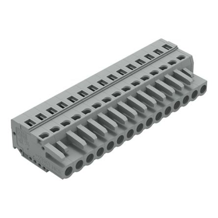 WAGO 231 Series Connector, 15-Pole, Female, 15-Way, Snap-In, 16A [231-115/026-000]; 278-2904