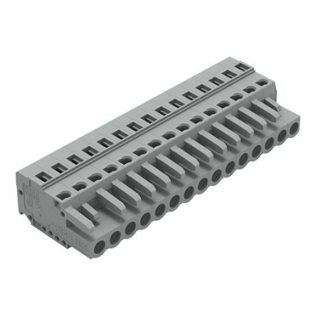 WAGO 231 Series Connector, 15-Pole, Female, 15-Way, Snap-In, 16A [231-115/102-000]; 278-2909