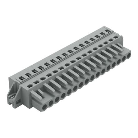 WAGO 231 Series Pluggable Connector, 16-Pole, Female, 16-Way, Snap-In, 16A [231-116/031-000]; 278-2914