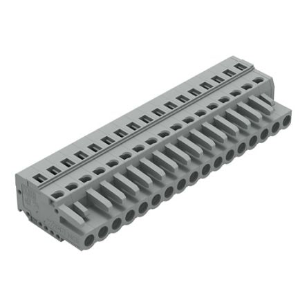 WAGO 231 Series Pluggable Connector, 17-Pole, Female, 17-Way, Cable Mount, 16A [231-117/026-000]; 278-2918