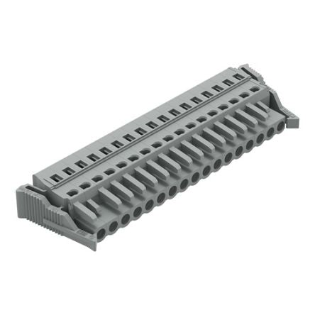 WAGO 231 Series Pluggable Connector, 17-Pole, Female, 17-Way, Cable Mount, 16A [231-117/037-000]; 278-2921