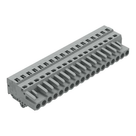 WAGO 231 Series Connector, 18-Pole, Female, 18-Way, Snap-In, 16A [231-118/008-000]; 278-2922