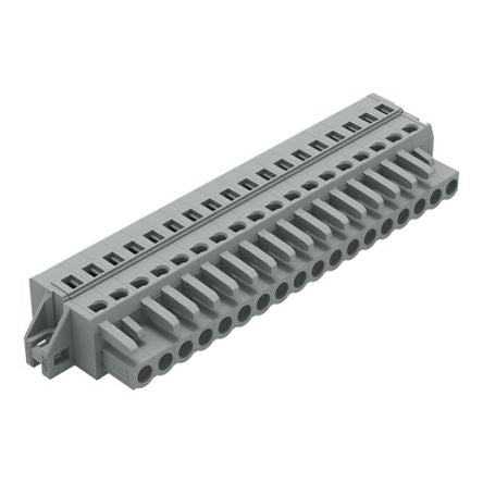 WAGO 231 Series Connector, 18-Pole, Female, 18-Way, Feed Through, 16A [231-118/031-000]; 278-2925