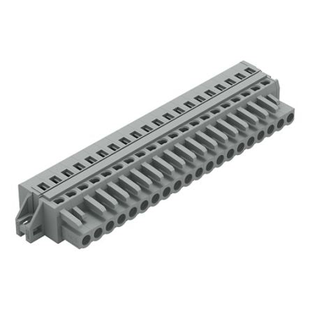 WAGO 231 Series Connector, 20-Pole, Female, 20-Way, Feed Through, 16A [231-120/027-000]; 278-2936