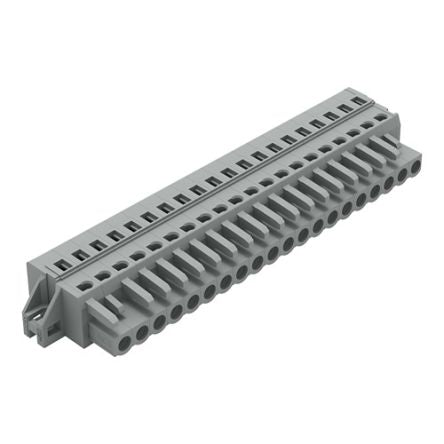 WAGO 231 Series Pluggable Connector, 20-Pole, Female, 20-Way, Cable Mount, 16A [231-120/031-000]; 278-2937