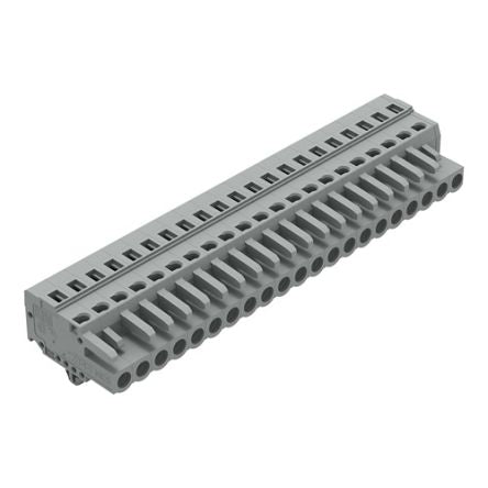 WAGO 231 Series Connector, 21-Pole, Female, 21-Way, Snap-In, 16A [231-121/008-000]; 278-2939