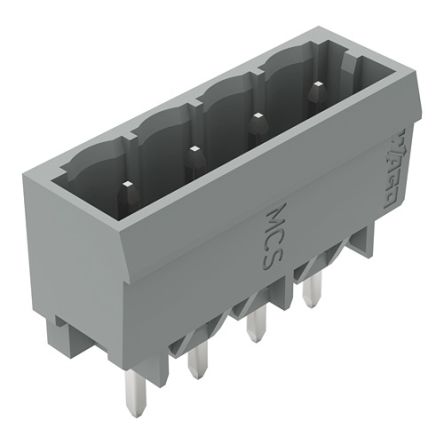 WAGO 231 Series Straight PCB Header, 4 Contact(s), 5 mm Pitch, 1 Row(s), Shrouded [231-134/001-000]; 278-2968