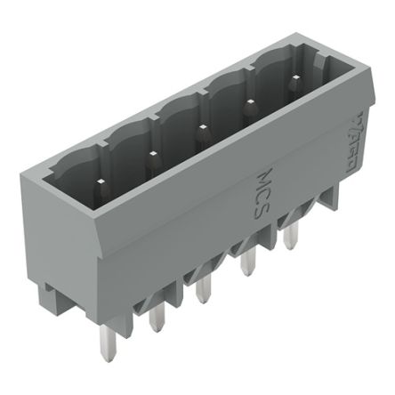 WAGO 231 Series Straight PCB Header, 5 Contact(s), 5 mm Pitch, 1 Row(s), Shrouded [231-135/001-000]; 278-2970