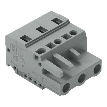 WAGO 231 Series Pluggable Connector, 3-Pole, Female, 3-Way, Plug-In, 16A [231-203/026-000]; 278-3019