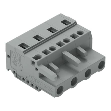 WAGO 231 Series Connector, 4-Pole, Female, 4-Way, Cable Mount, 15A [231-204/026-000]; 278-3024