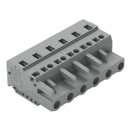 WAGO 231 Series Pluggable Connector, 6-Pole, Female, 6-Way, Snap-In, 16A [231-206/026-000]; 278-3032