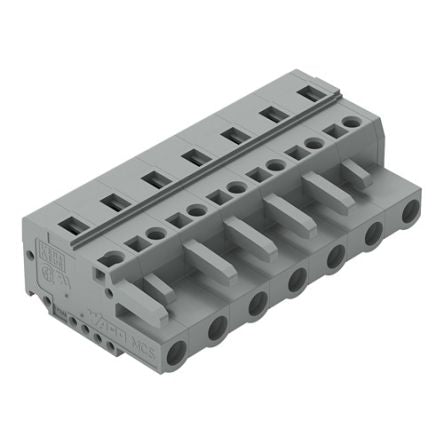 WAGO 231 Series Pluggable Connector, 7-Pole, Female, 7-Way, Snap-In, 16A [231-207/026-000]; 278-3037