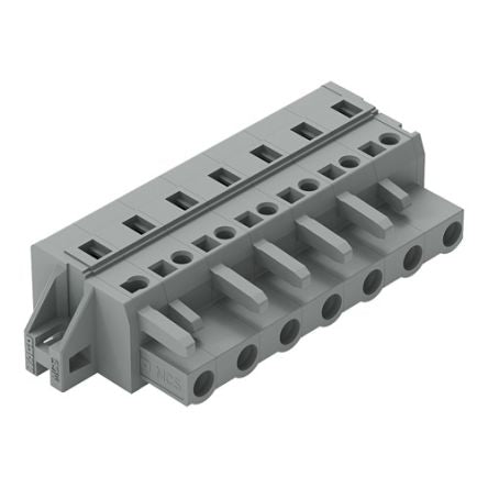 WAGO 231-207 Series Pluggable Connector, 7-Pole, Female, 7-Way, Feed Through, 16A [231-207/031-000]; 278-3040