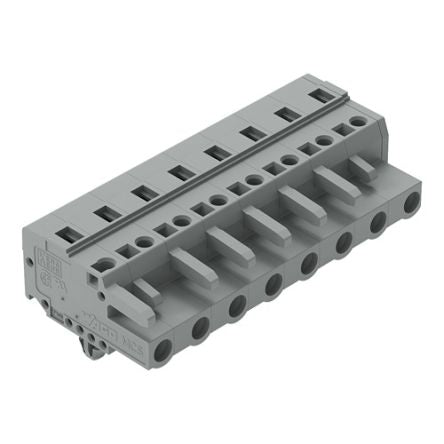 WAGO 231 Series Pluggable Connector, 8-Pole, Female, 8-Way, Panel Mount, Snap In Mount, 16A [231-208/008-000]; 278-3042