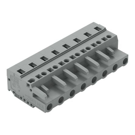 WAGO 231 Series Pluggable Connector, 8-Pole, Female, 8-Way, Snap-In, 16A [231-208/026-000]; 278-3043
