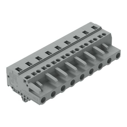 WAGO 231 Series Pluggable Connector, 9-Pole, Female, 9-Way, Panel Mount, Snap In Mount, 16A [231-209/008-000]; 278-3047