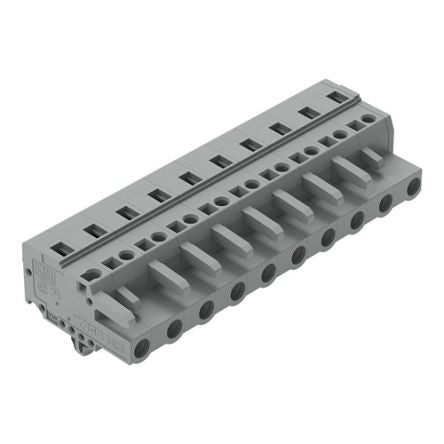 WAGO 231 Series Pluggable Connector, 10-Pole, Female, 10-Way, Snap-In, 16A [231-210/008-000]; 278-3053