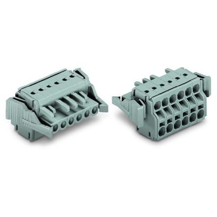 WAGO 231 Series Pluggable Connector, 7-Pole, Female, 7-Way, Snap-In, 16A [231-2107/037-000]; 278-3069