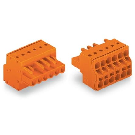 WAGO 231 Series Pluggable Connector, 14-Pole, Female, 6-Way, Push-In, 20A [231-2314/026-000]; 278-3106