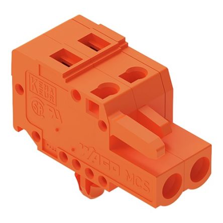 WAGO 231 Series Pluggable Connector, 2-Pole, Female, 2-Way, Snap-In, 16A [231-302/008-000]; 278-3126