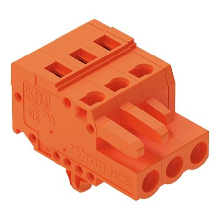 WAGO 231 Series Connector, 3-Pole, Female, 3-Way, Snap-In, 16A [231-303/008-000]; 278-3131