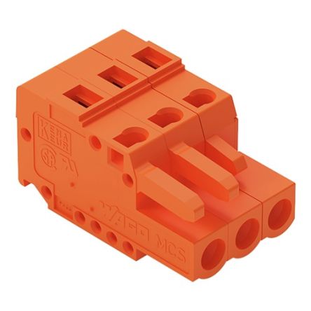 WAGO 231 Series Pluggable Connector, 3-Pole, Female, 3-Way, Snap-In, 16A [231-303/102-000]; 278-3134