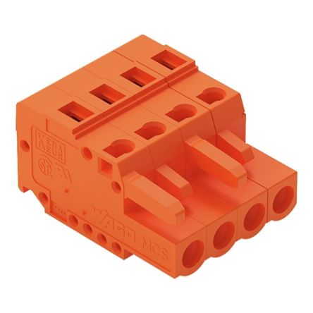 WAGO 231 Series Connector, 4-Pole, Female, 4-Way, Snap-In, 16A [231-304/102-000]; 278-3139
