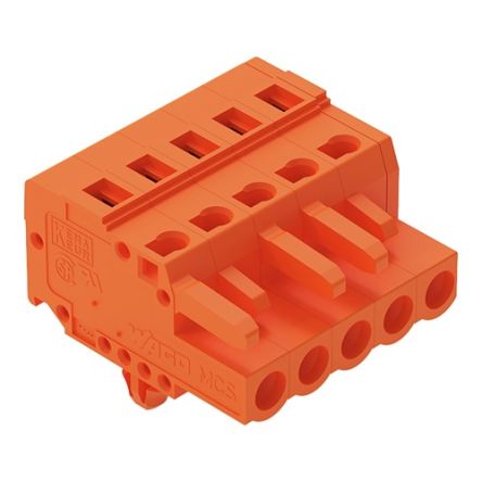 WAGO 231 Series Connector, 5-Pole, Female, 5-Way, Snap-In, 16A [231-305/008-000]; 278-3141