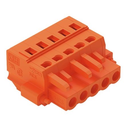 WAGO 231 Series Connector, 5-Pole, Female, 5-Way, Push-In, 16A [231-305/107-000]; 278-3147