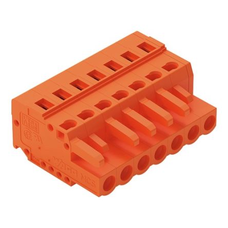 WAGO 231 Series Pluggable Connector, 7-Pole, Female, 7-Way, Snap-In, 16A [231-307/026-000]; 278-3156