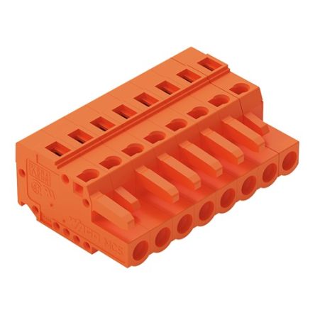 WAGO 231 Series Connector, 8-Pole, Female, 8-Way, Snap-In, 16A [231-308/102-000]; 278-3166