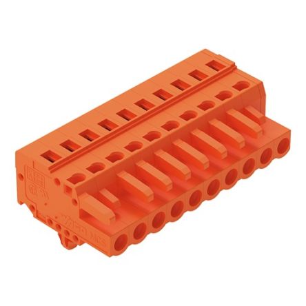 WAGO 231 Series Pluggable Connector, 10-Pole, Female, 10-Way, Snap-In, 16A [231-310/008-000]; 278-3175
