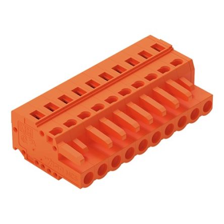 WAGO 231 Series Connector, 10-Pole, Female, 10-Way, Snap-In, 16A [231-310/026-000]; 278-3176