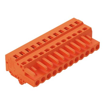 WAGO 231 Series Pluggable Connectors, 12-Pole, Female, 12-Way, Snap-In, 16A [231-312/008-000]; 278-3188