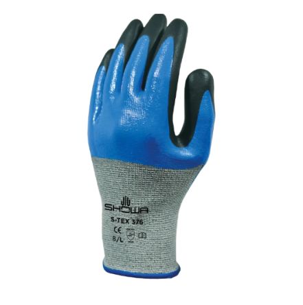 Showa S-TEX 376 Grey Polyester, Stainless Steel Abrasion Resistant, Cut Resistant Gloves, Size 10, Nitrile Coating [SHOS376]; 278-3209