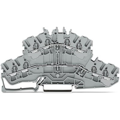 WAGO 2002-2401 TOPJOB S Series Grey, 2.5mm², 2-Level, Push-In Cage Clamp Termination, ATEX, EAC Ex, IECEx [2002-2401]; 278-3238