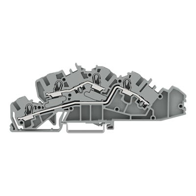 WAGO 2005-7642 TOPJOB S Series Grey, 4mm², 3-Level, Push-In Cage Clamp Termination [2005-7642]; 278-3299