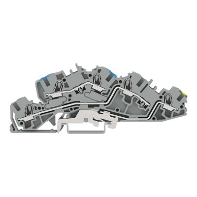 WAGO 2005-7646 TOPJOB S Series Grey, 4mm², 3-Level, Push-In Cage Clamp Termination [2005-7646]; 278-3301