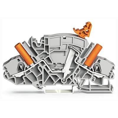 WAGO 2007-8821 TOPJOB S Series Grey, 6mm², 1-Level, Push-In Cage Clamp Termination [2007-8821]; 278-3315