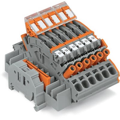 WAGO 2007-8876 TOPJOB S Series Green, Yellow, 6mm², 1-Level, Push-In Cage Clamp Termination [2007-8876]; 278-3317