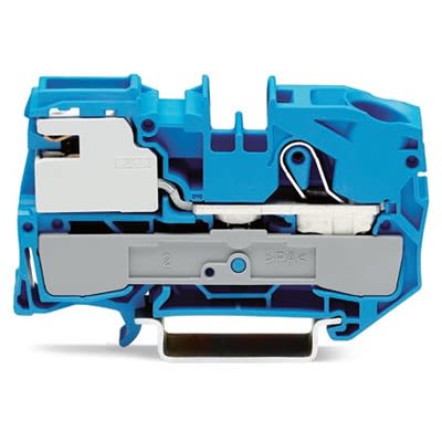 WAGO 2016-7114 TOPJOB S Series Blue, 16mm², 1-Level, Push-In Cage Clamp Termination, ATEX, EAC Ex, IECEx [2016-7114]; 278-3333
